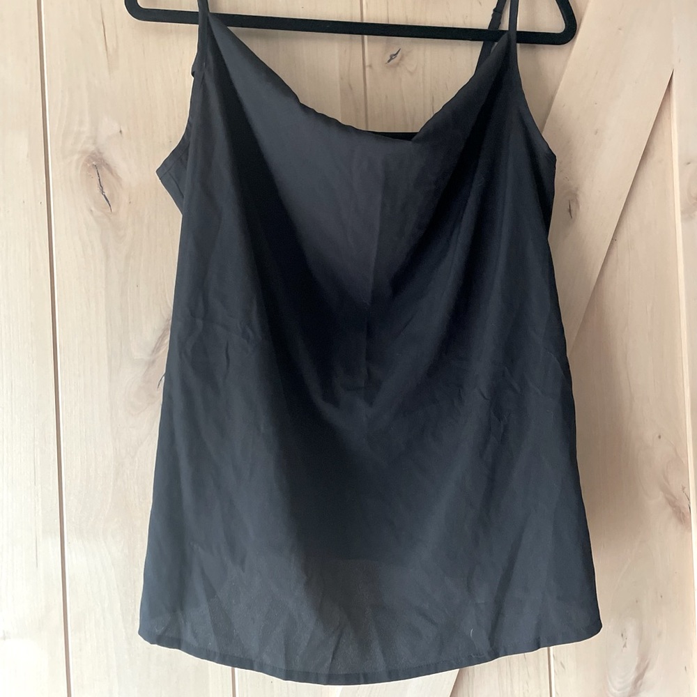 Boohoo black spaghetti strap  blouse office casual size 12